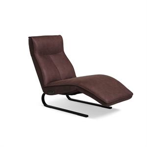 Jasper chaiselong loungestol - Dark Brown mikrofiber - Sort stel